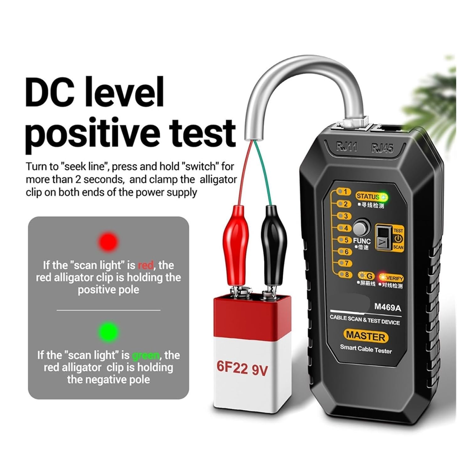 Multifunctional Network Tester， Ethernet LAN Network Wire Tracker with Telephone Line Tester, Network Line Scanning, Power Cable Scanning and POE Switch Test Functions image number 1