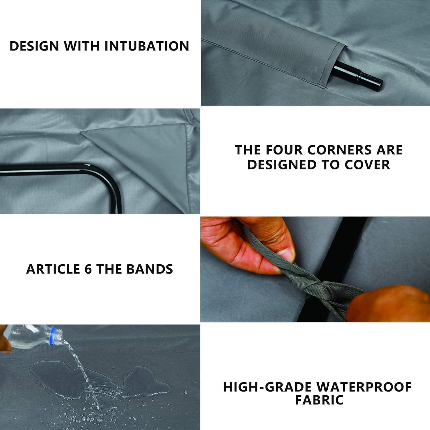 Outdoor Patio Swing Chair Canopy Replacement, 3 Seater Porch Swing Seat Canopy Cover, Waterproof Windproof Anti-Uv Heavy Duty Rip Proof Garden Hammock Top Cover, Garden Furniture Covers (Grey, Large)