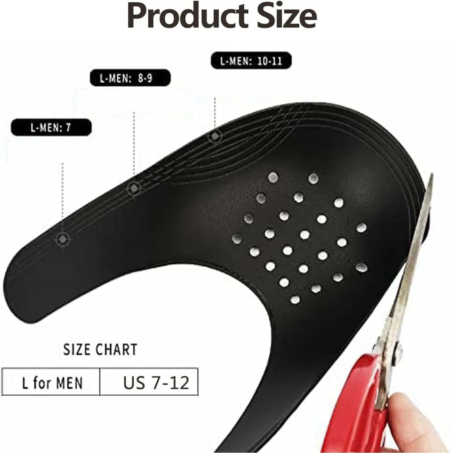 4 Pairs Shoe Crease Protector,Shoe Crease Guard for Sneaker and Casual Shoes, Toe Box Crease Protector,Shoe Shield for Men'S 7"-12" image number 6