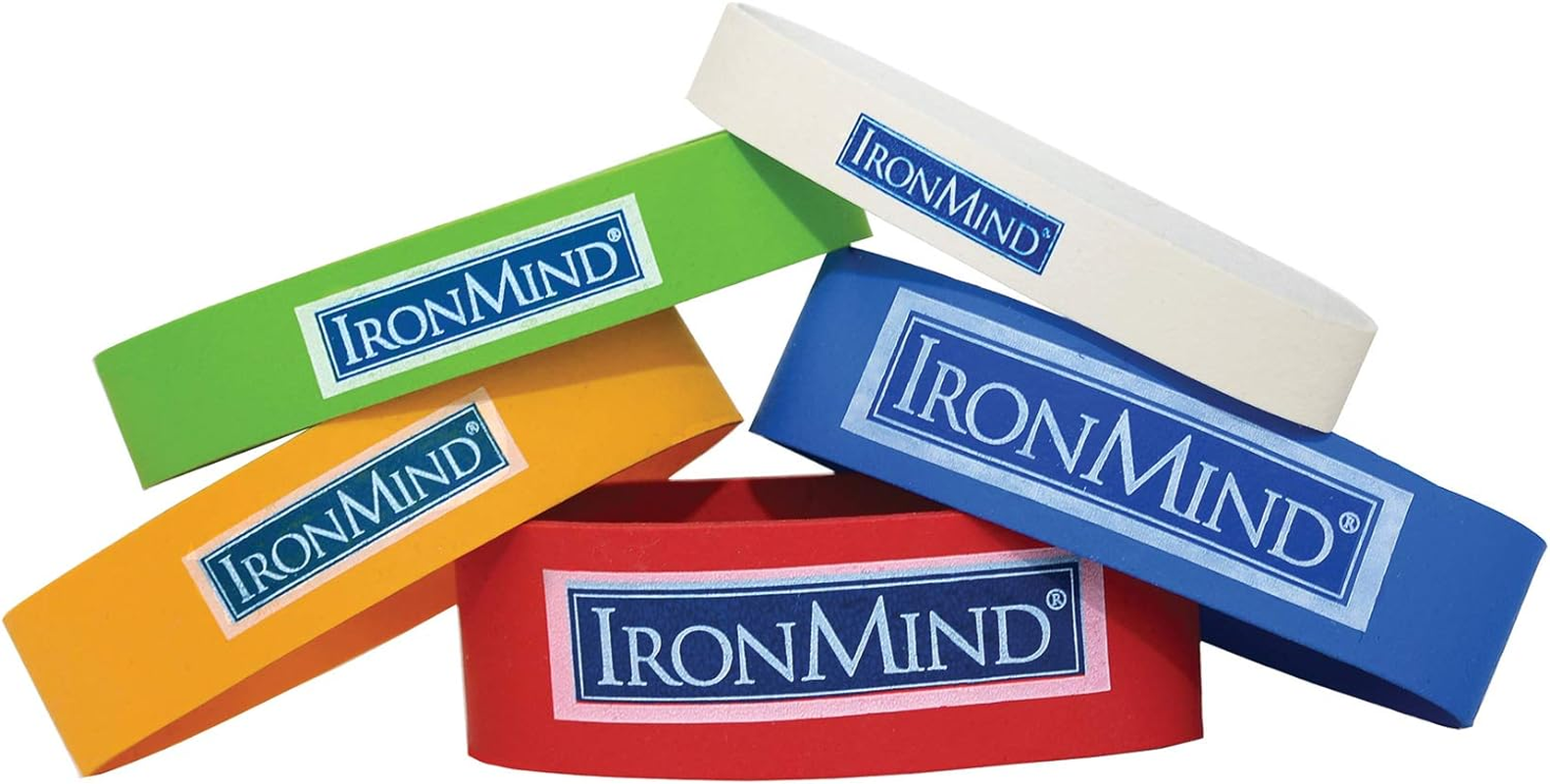 Ironmind Expand-Your-Hand Bands: Kiss Elbow Pains Goodbye - 10 Pack Hand Exercise Bands - Silicone - Red, Blue, Yellow, Green, White