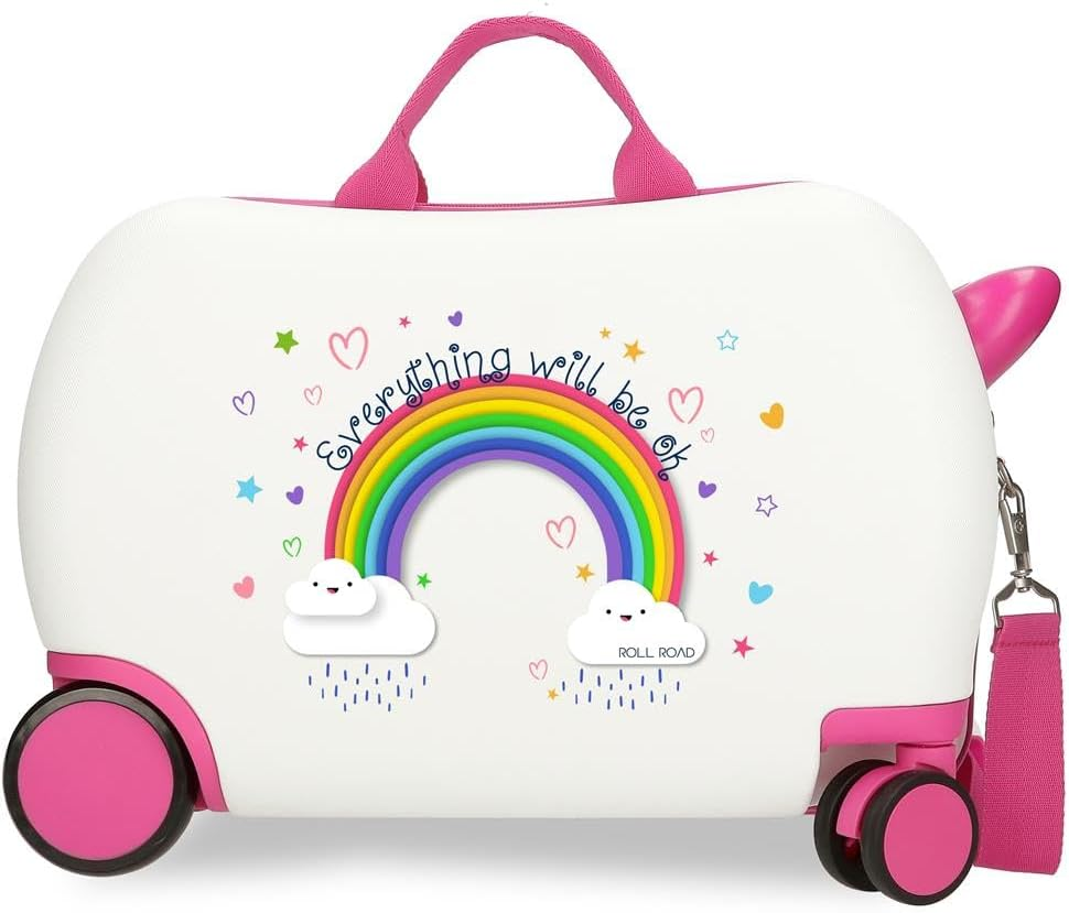 Roll Road Everything Is Ok Children'S Suitcase White 45 X 31 X 20 Cm Hard ABS 24.6L 1.8 Kg 4 Wheels Hand Luggage, White, Children'S Suitcase, White, Children'S Suitcase image number 5