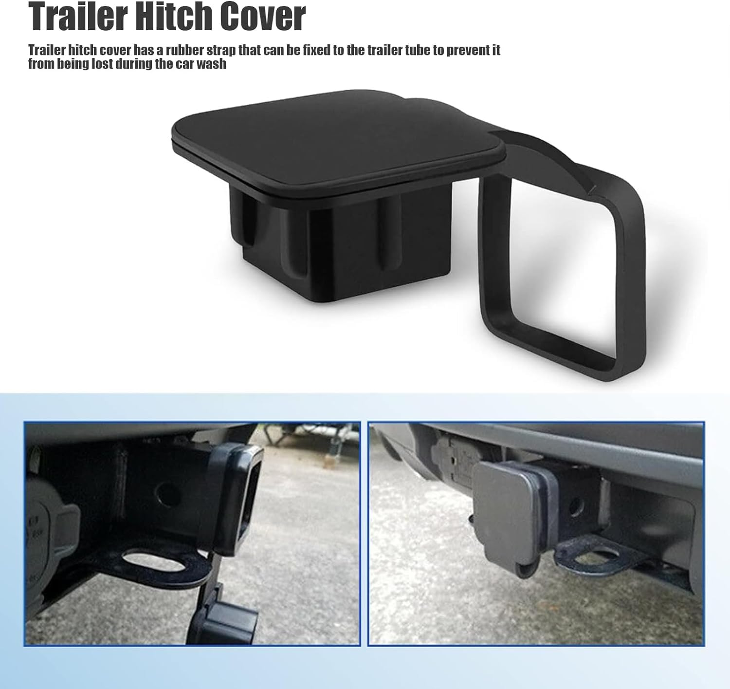 2Pcs Rubber Trailer Hitch Covers,Anti-Loss Trailer Hitch Plug Caps,Trailer Hitch Cover Plug Caps,Trailer Hitch Cover Plug Cap Insert Receiver Hitch Cover,Trailer Rubber Hitch Cover Plug Caps,1.25Inch