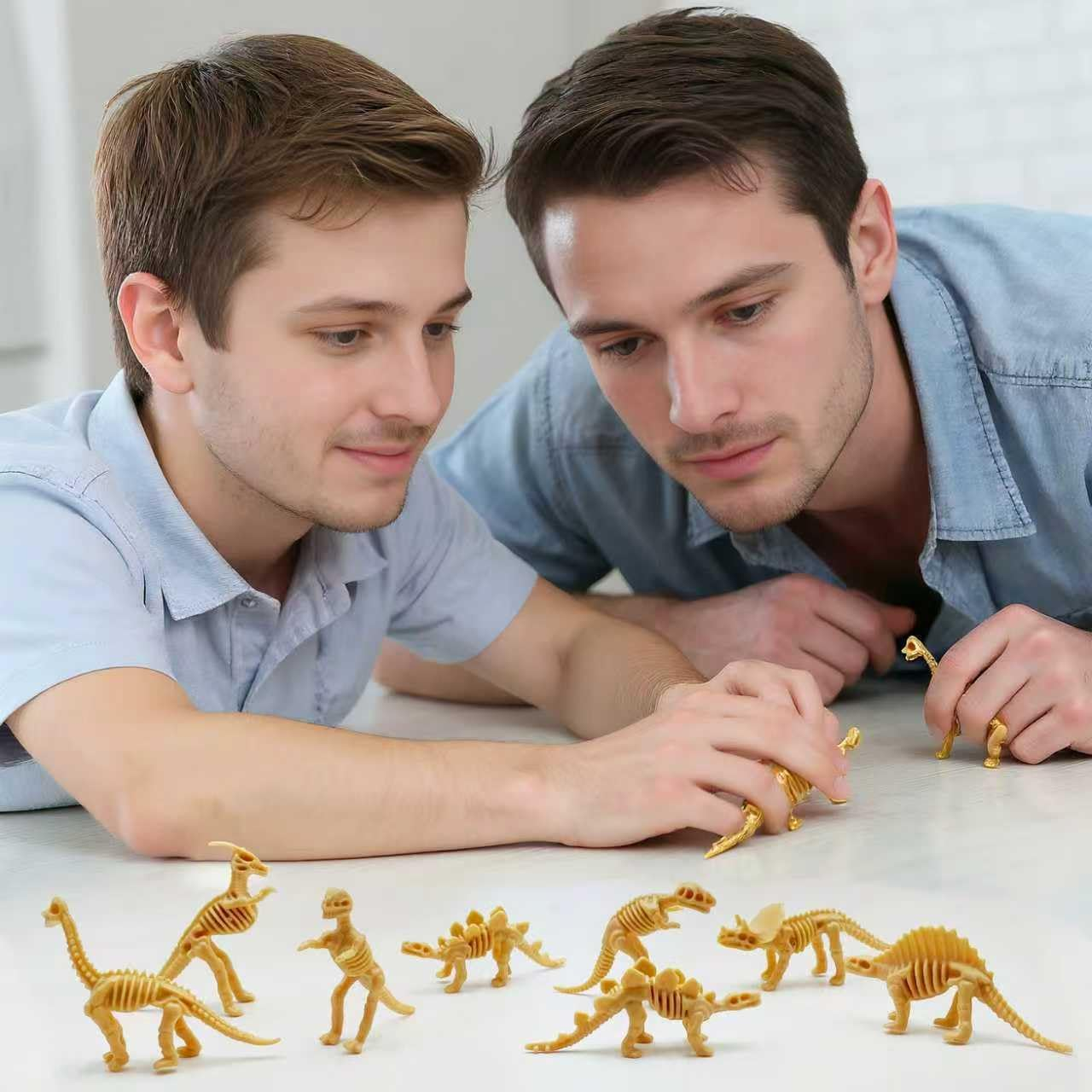 150PCS Dinosaur Fossil Skeleton Dinosaur Skeleton Toys Assorted Figures Dino Bones for Birthday Party Science Play Dino Sand Dig Party Favor Decorations 2.5Inch (150Pcs) image number 5