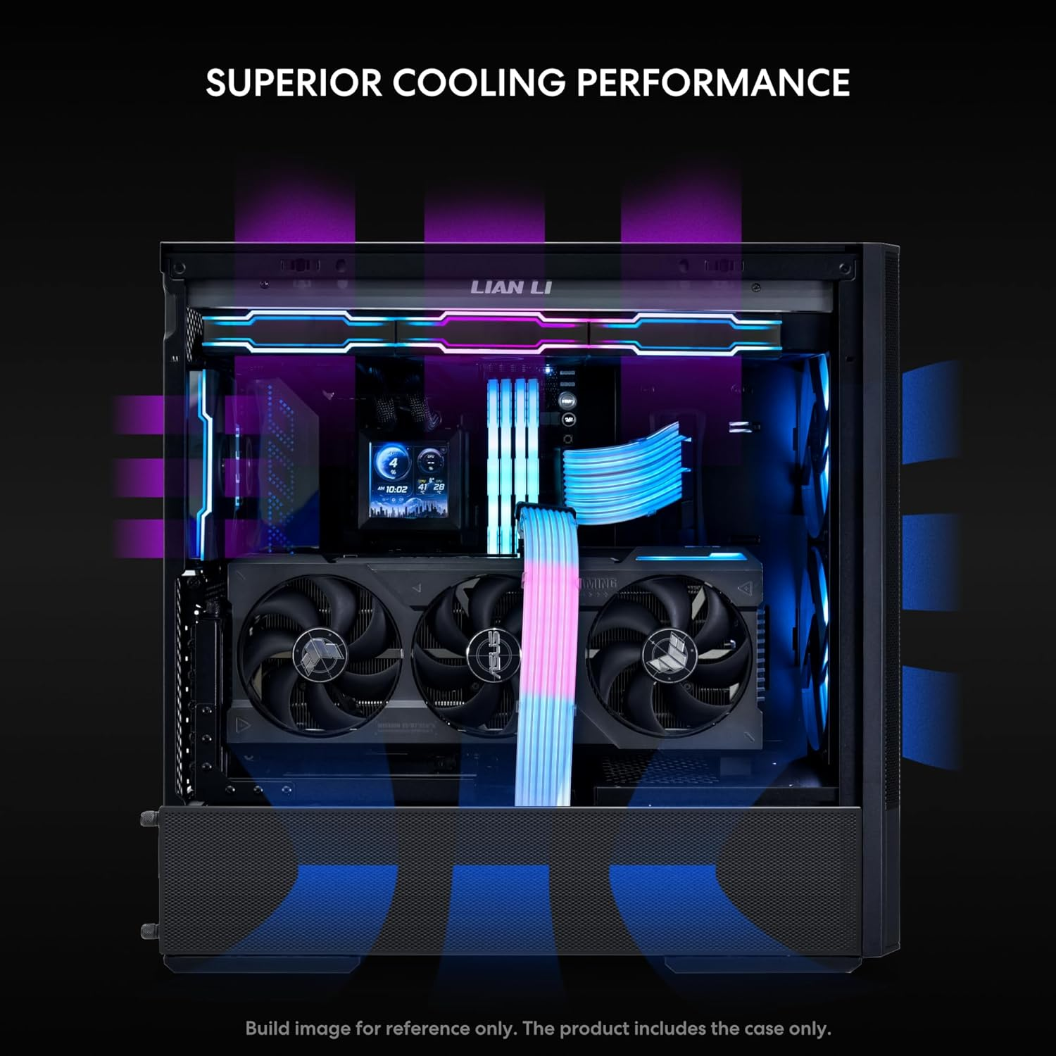 LIAN LI LANCOOL 207 Compact ATX RGB Gaming Computer Case, Airflow Optimized Mesh Panels Tower Chassis W/ 2X140Mm Argb,2X120Mm PWM Fans Pre-Installed, USB Type-C Port, Tempered Glass Side Panel (Black) image number 5