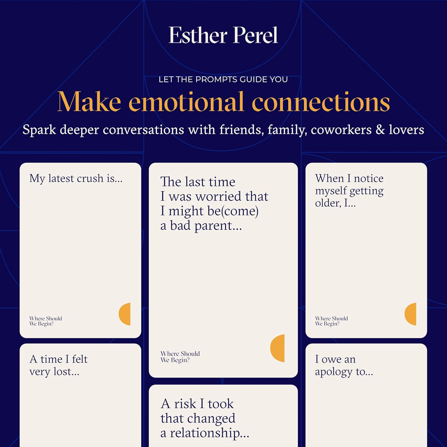 ESTHER PEREL Where Should We Begin Game of Stories - Conversation Cards for Couples, Friends, & Co-Workers - Interactive Couples Game W/ 200 Cards, & Dice - 2-6 Player Card Games for Couples image number 4