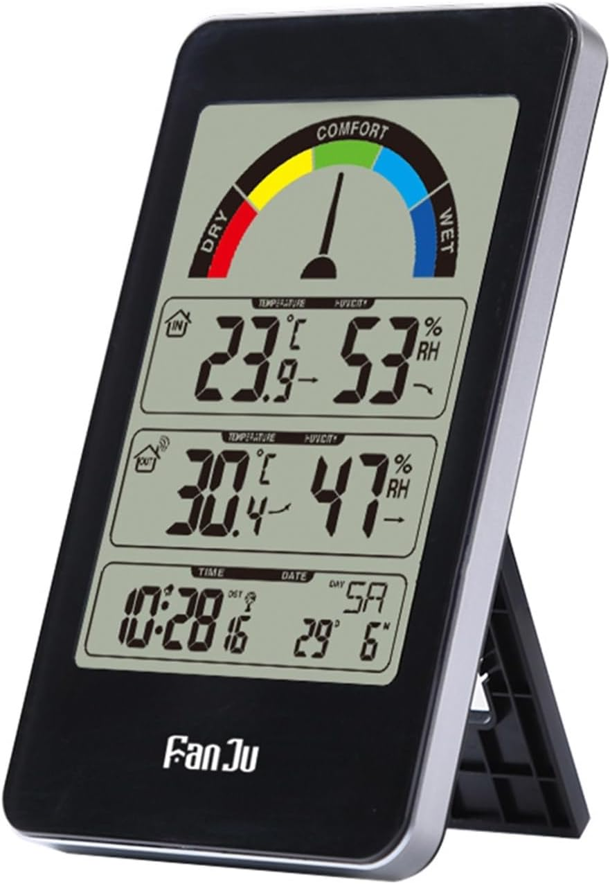 Wall-Mounted Weather Clock Household Indoor and Outdoor Thermometers and Hygrometers, Comfort Indicating Temperature Trends, Electronic Alarm Clocks image number 2