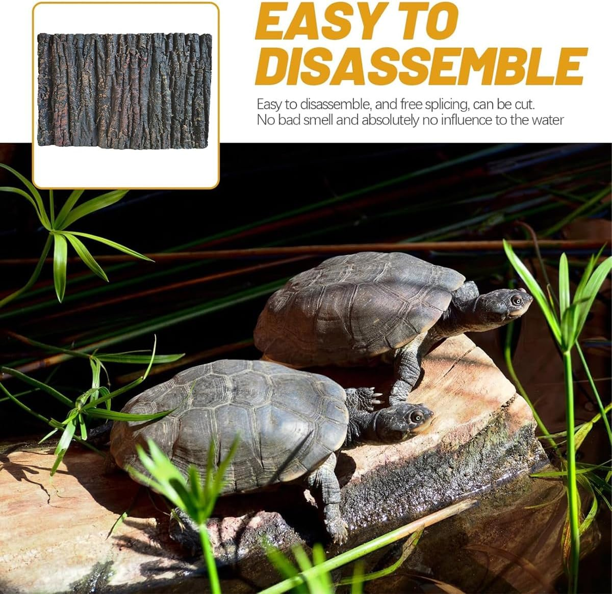 AIMALL 3D Aquarium Background Board - 17.7 X 11.02 Inches Realistic Rock Design, Decorative Fish Tank Landscape, Turtle Tank and Reptile Box Background - 2 image number 4