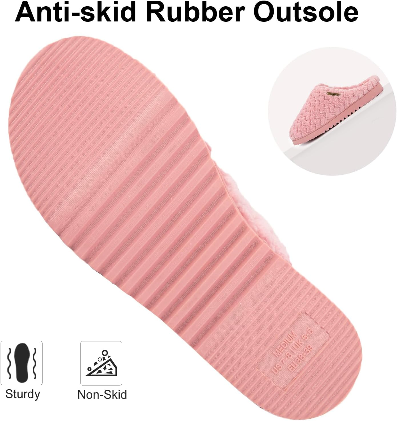 Longbay Women'S Comfy Coral Fleece Memory Foam Slippers with Comfy Flannel Upper Slip on House Shoes for Indoor or Outdoor image number 1