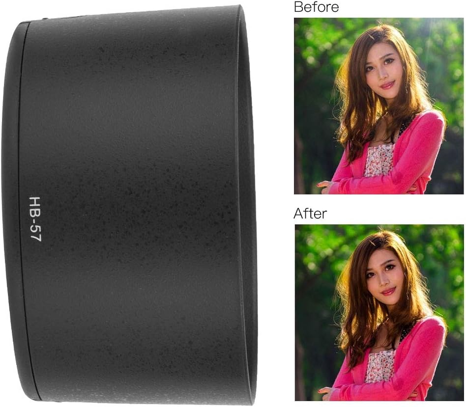 Lens Hood, HB-57 Portable Lens Hood Shade Accessory for Camera AF-S 55-300Mm F4.5-5.6G ED VR image number 2
