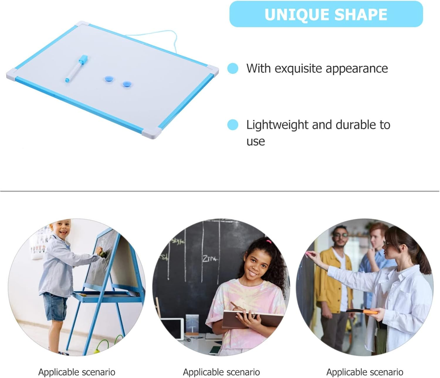 Ifundom Magnetic Whiteboard Multifunctional Note Board for Students Decorative Memo Board Erasable Surface for Home Office for Weekly Plan and Message Display - Blue image number 4