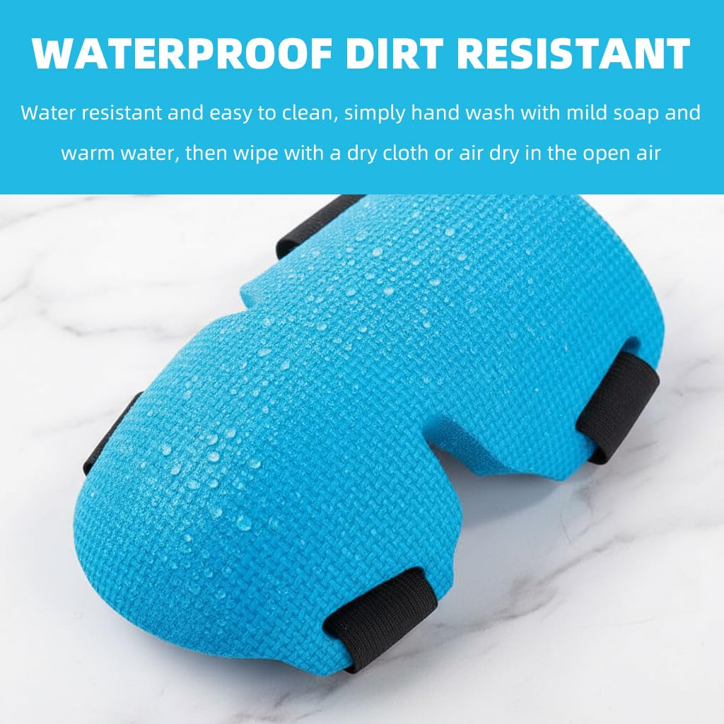 Heavy-Duty Knee Pads for Gardening, Construction, Flooring Work with Adjustable Straps and Soft Foam Cushion, 2 Pack - SZTTY (Blue) - Blue image number 3