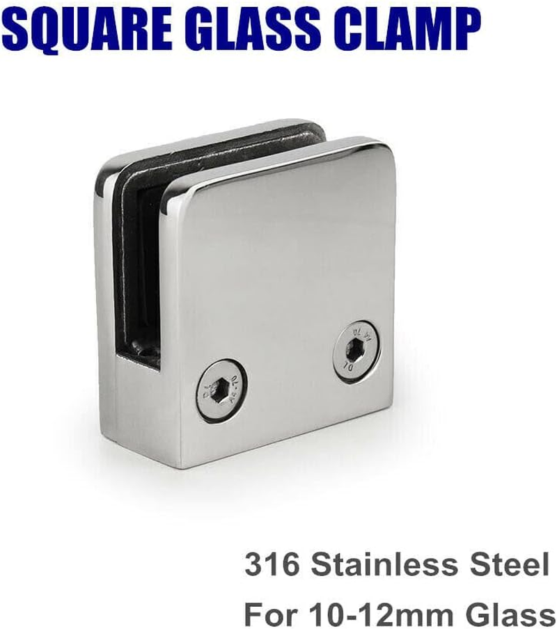 Square Clamp Glass Clamp Stainless Steel Joiner Bracket Balustrade Pool Fence Fencing Clamps Mirror Polished image number 3