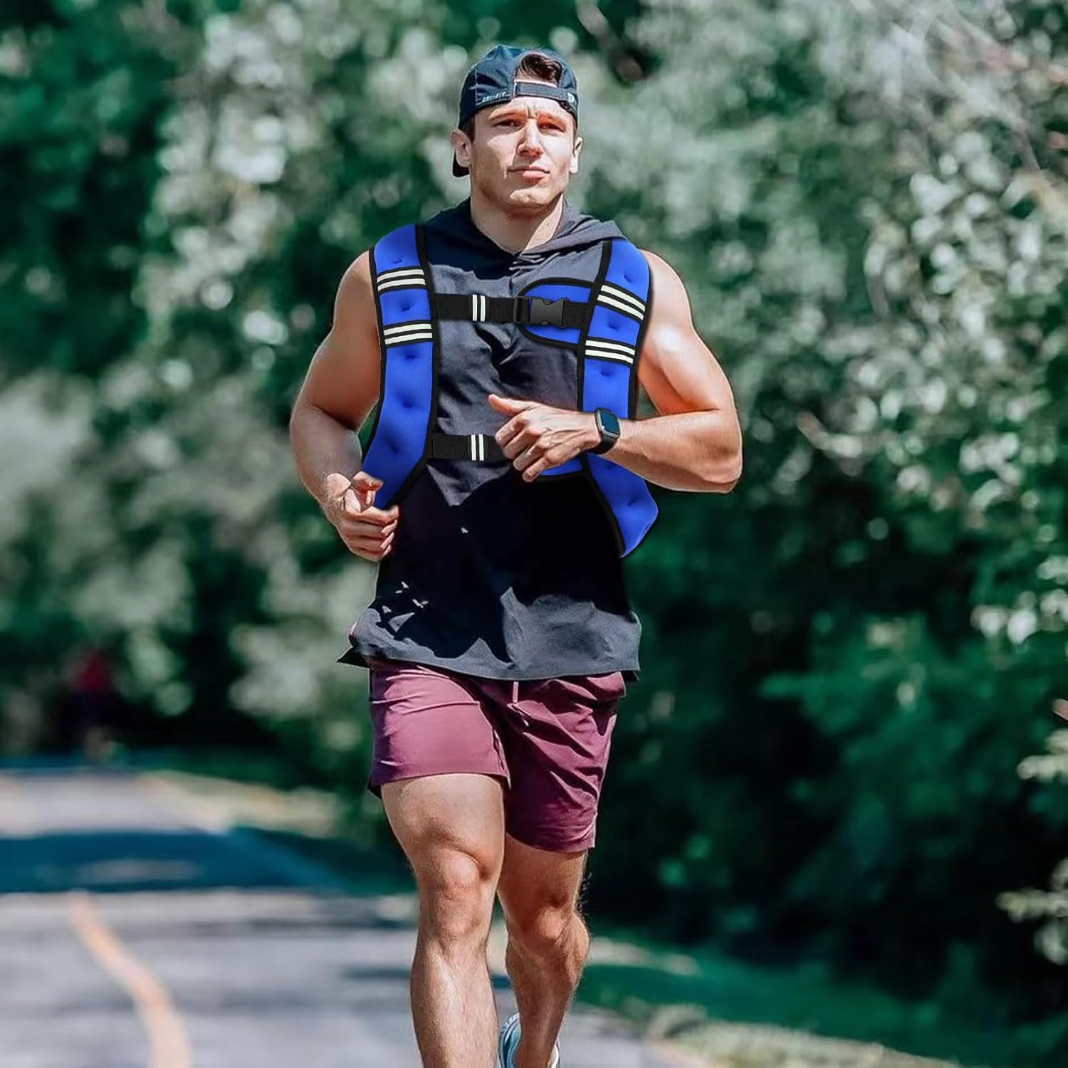 Weighted Vest for Women and Men ,3Kg 5Kg 8Kg 10Kg Weight Vest with Reflective Stripe and Double Adjustable Buckle Straps Weight Vests for Strength Training, Jogging, Cardio, Weight Loss,Running, Workout, Walking