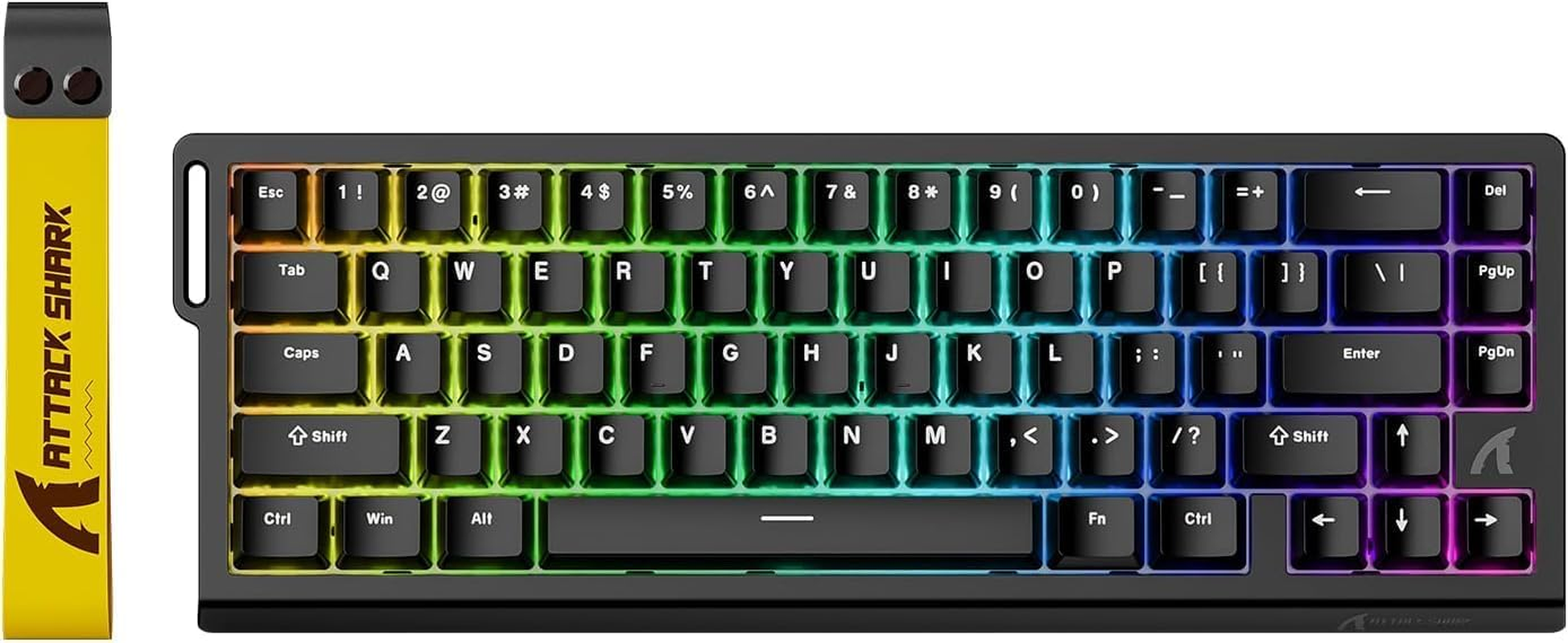 ATTACK SHAKR X68HE Rapid Trigger Gaming Keyboard Rt0.01Mm 8000Hz RGB Wired USB Magnetic Switch 0.125Ms Delay Double PBT Contour 3.0 Key Cap Dead Zone Adjustment Hot Swappable (White)