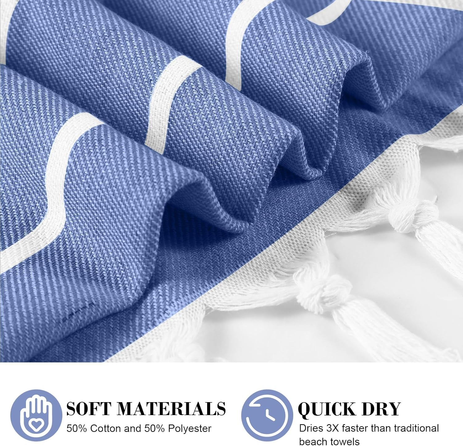 Bongu Turkish Beach Towel,180X90Cm Oversized Turkish Cotton with Travel Bag Large Quick Dry Lightweight Turkish Beach Towels for Beach, Bath, Pool Travel Towels (Navy Blue)