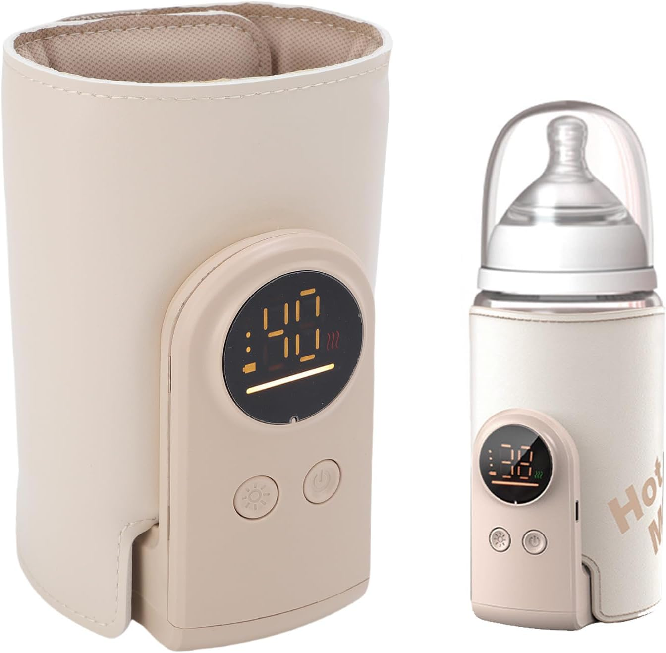 Luocute Portable Bottle Warmer for Travel, Cordless Baby Bottle Warmer Wrap Baby Milk Warmer Bottle Warmer for Breastmilk, 6000Mah