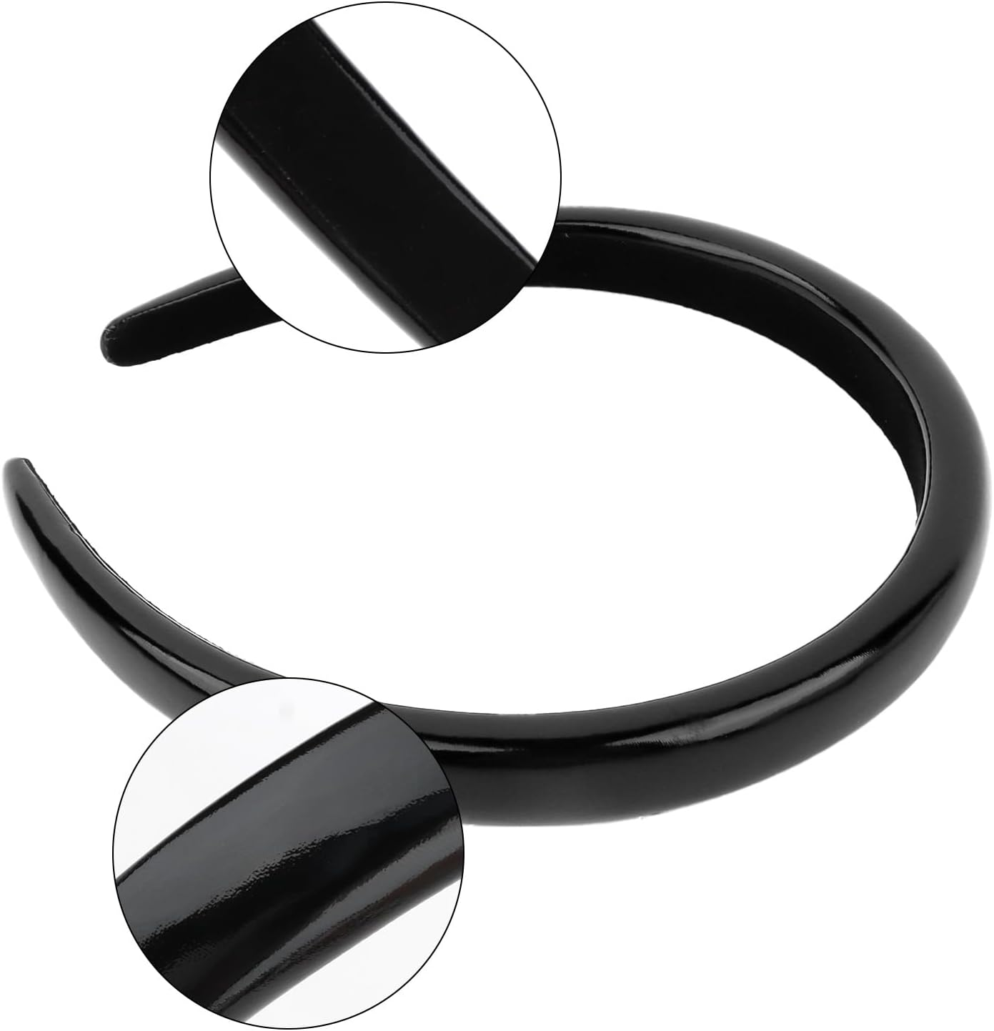 Exipsat Sponge Headbands, Black Headband, 2 Pieces, Satin Hair Bands, Wide Headbands, Padded Hair Band for Women (Black, Beige) image number 2