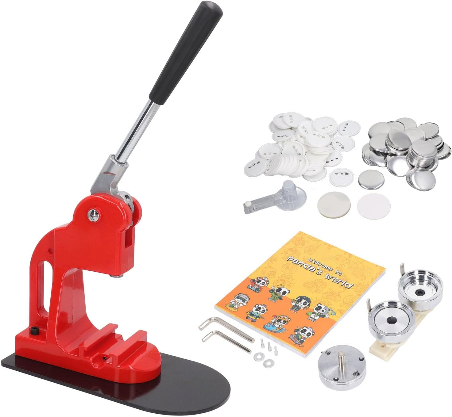 Button Maker Machine, 25/32/58Mm Pin Maker Machine, Portable Button Press Machine with 100 Button Parts Supplies, Badge Press Machine for Children DIY Gifts and Christmas (32Mm) image number 4