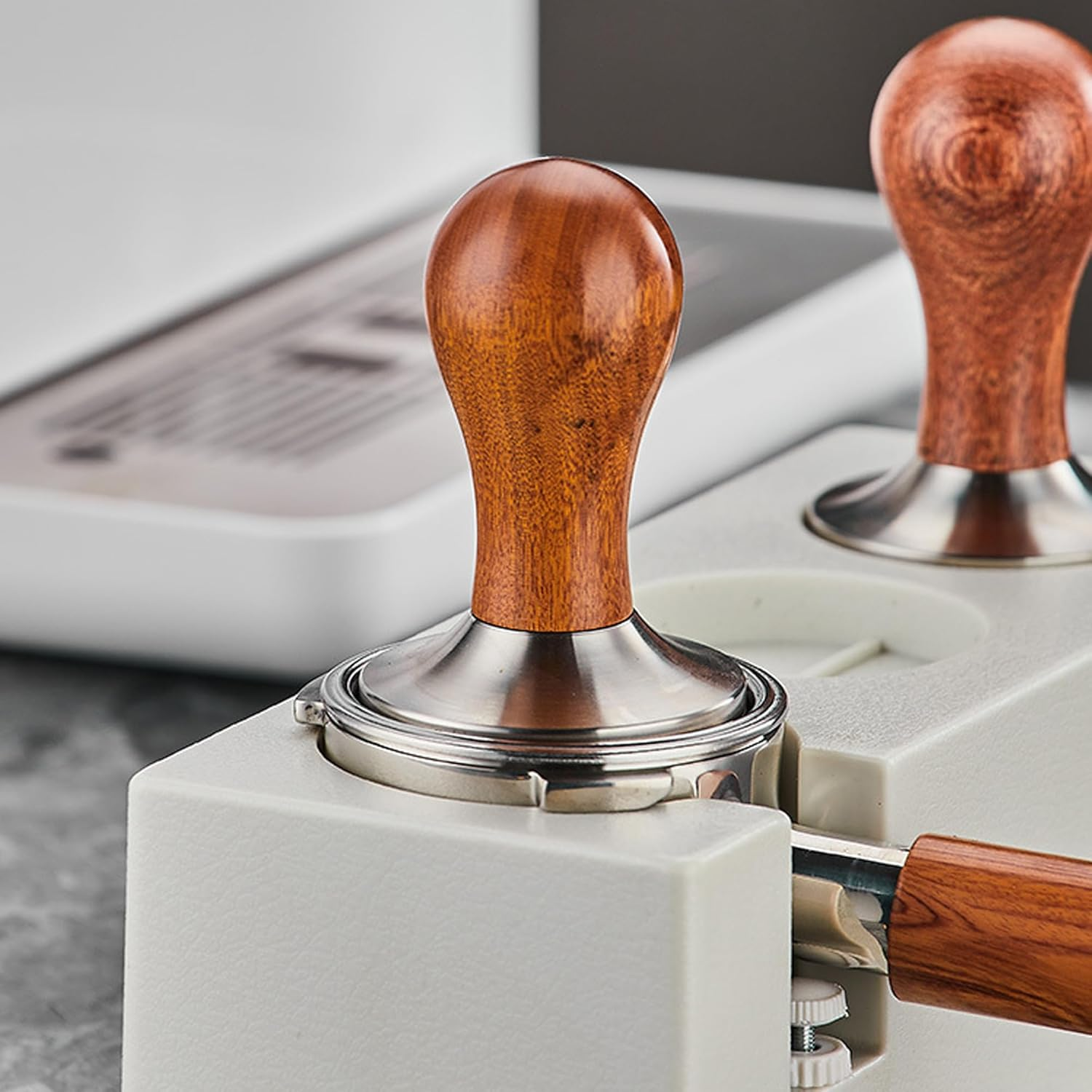 Espresso Coffee Tamper 53Mm Accessories - Compatible with Breville 54Mm Portafilter Baskets and Most 54Mm Espresso Machines Hand Tamper with Stainless Steel Base and Scented Rosewood Handle image number 4