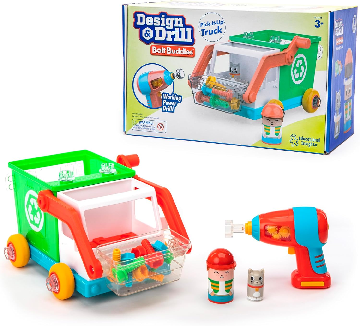 Learning Resources EI-4185 Design & Drill Bolt Buddies Pick-It-Up Truck