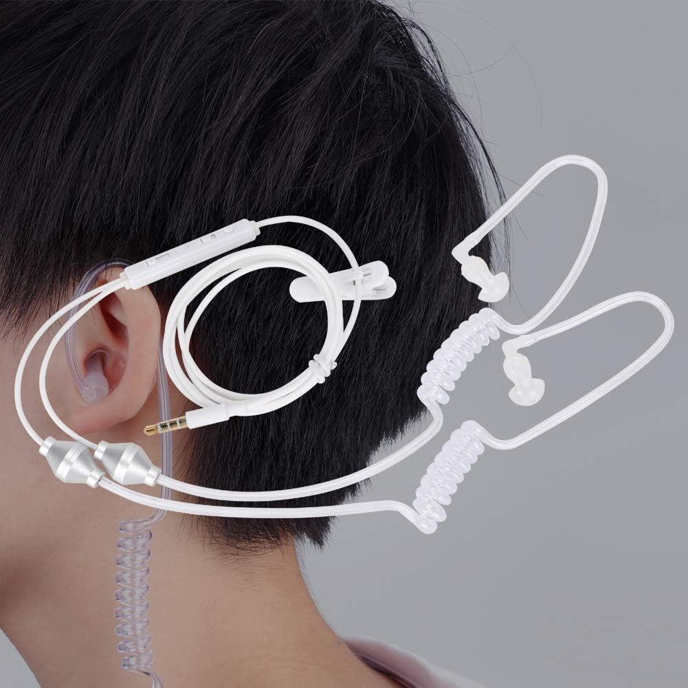 AYNEFY Air Acoustic Tube Earphone Ear Headset 3.5Mm Mobile Phone Dual Spiral anti Radiation Earphone Air Acoustic Tube Headphones image number 6