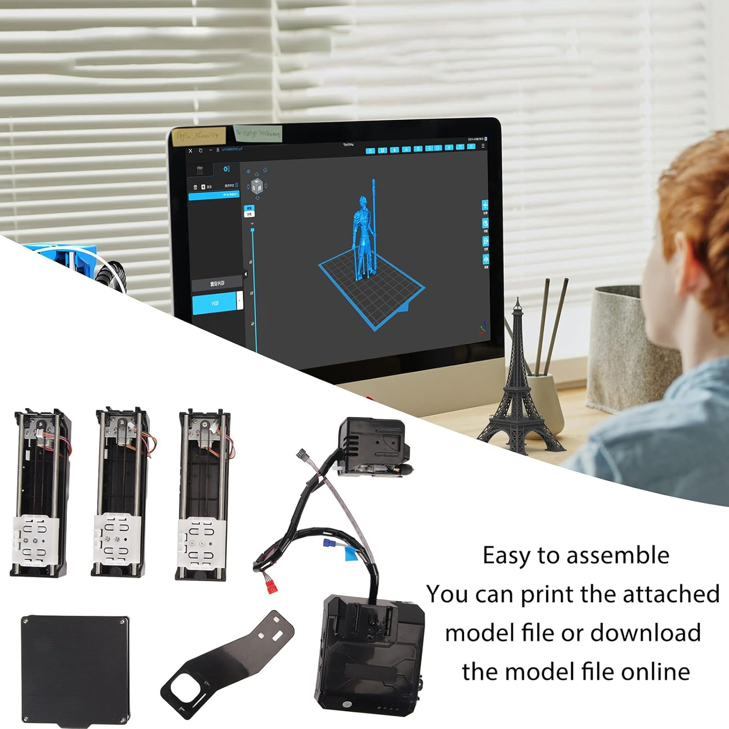 3D Printer, High Printing Accuracy Portable FDM Mini 3D Printer for Kids and Beginners, Quick Assembly Desktop 3D Printer for DIY, Home, School, Printing Size 4 X 4 X 4 Inch (AU Plug) image number 4