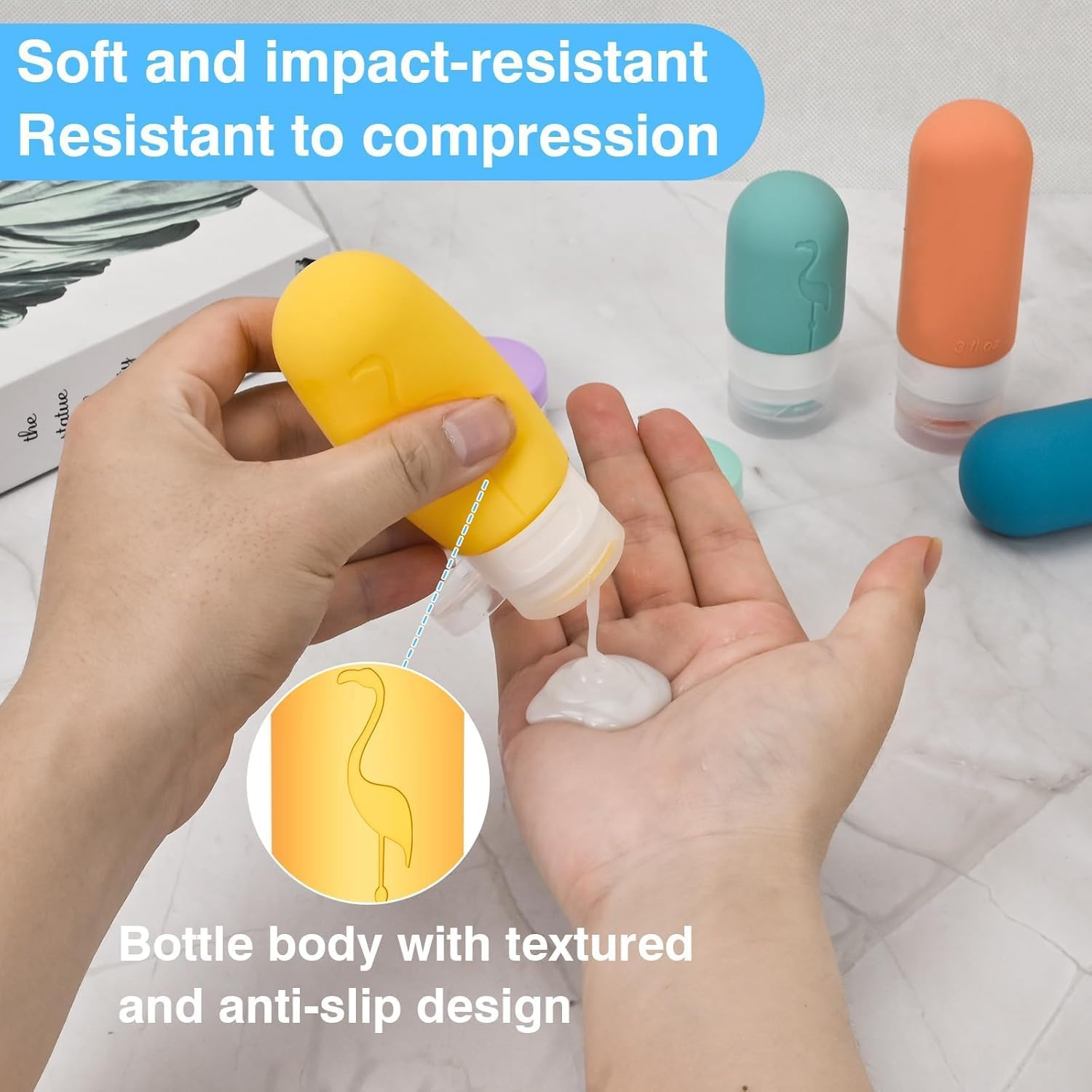 OSYLICT 17 Pack Travel Bottles Set,Squeezable Silicone Travel Bottles for Toiletries,Empty Refillable Leak Proof Containers Kit for Shampoo Conditioner Shower Gel Liquid Lotion.Labels Includes image number 3