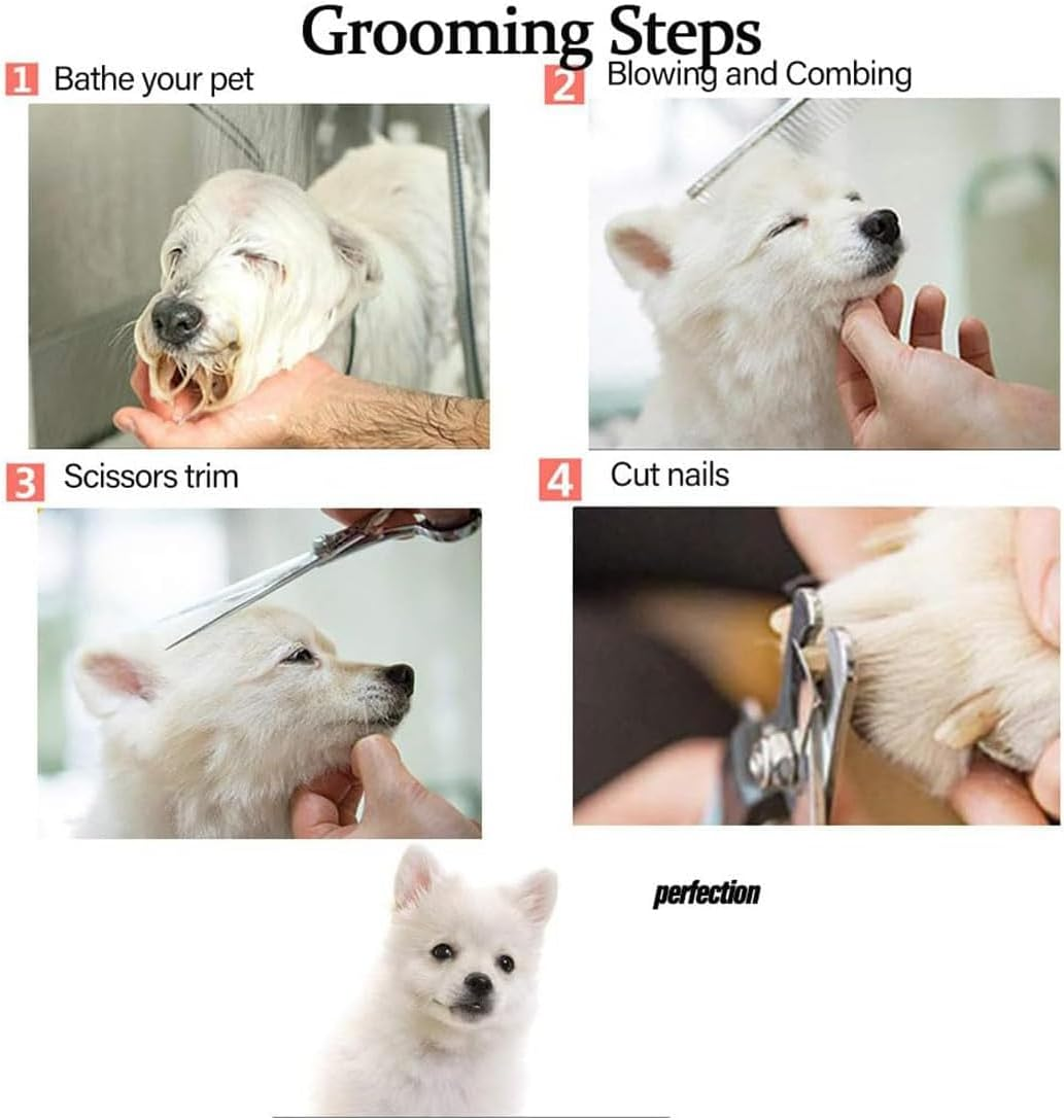 Professional Dog Grooming Scissors Kit, 3Pack Professional Pet Grooming Kit with Safety round Tips, Stainless Steel Dog Scissors Kit Thinning Shears Dog Comb for Long Short Hair Dogs Cats Pets image number 5