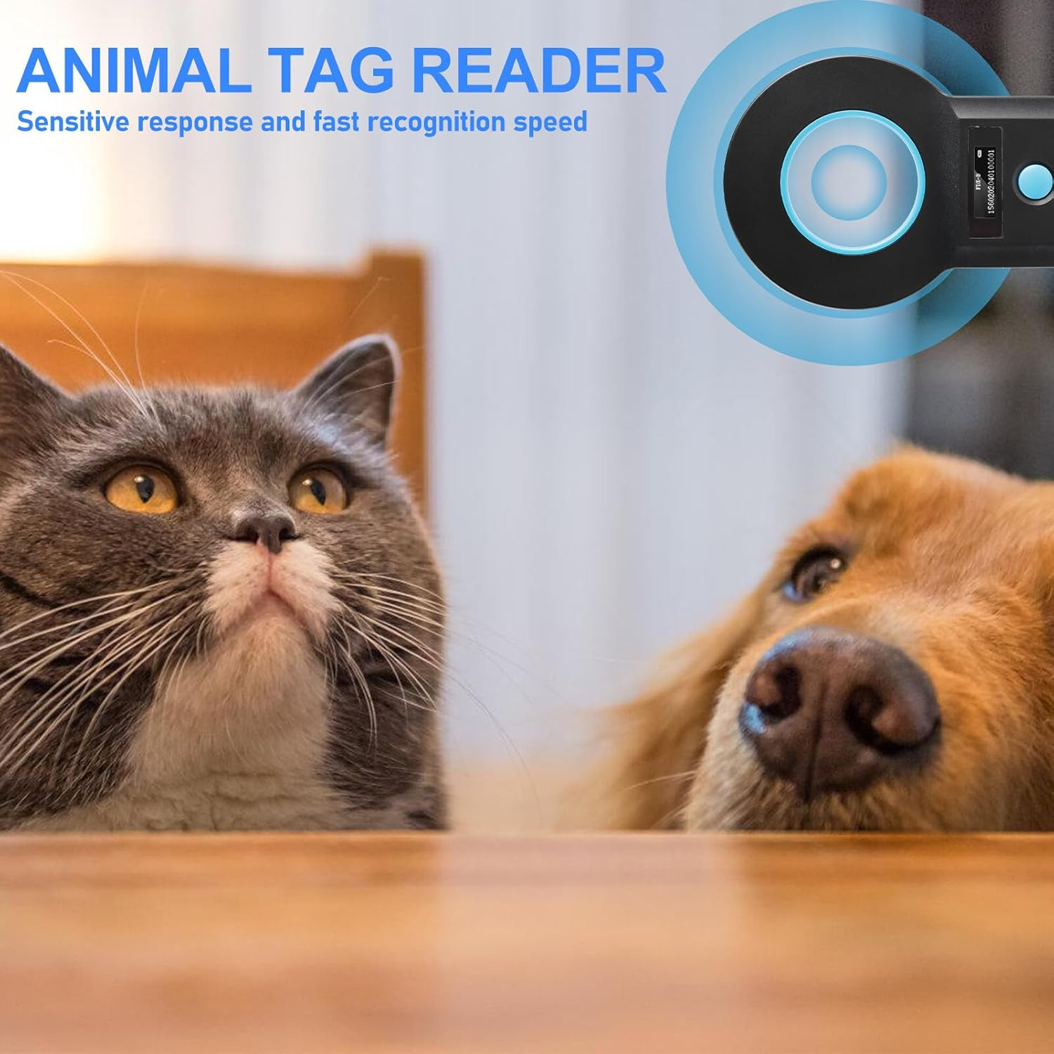 Pet ID Reader, Animal Chip Reader, Microchip Reader for Dogs/Cats, Pet Microchip Scanner, Dog Microchip Scanner, Pet ID Pet Scanner, Pet Chip Reader for Animal Tracking, Black image number 2