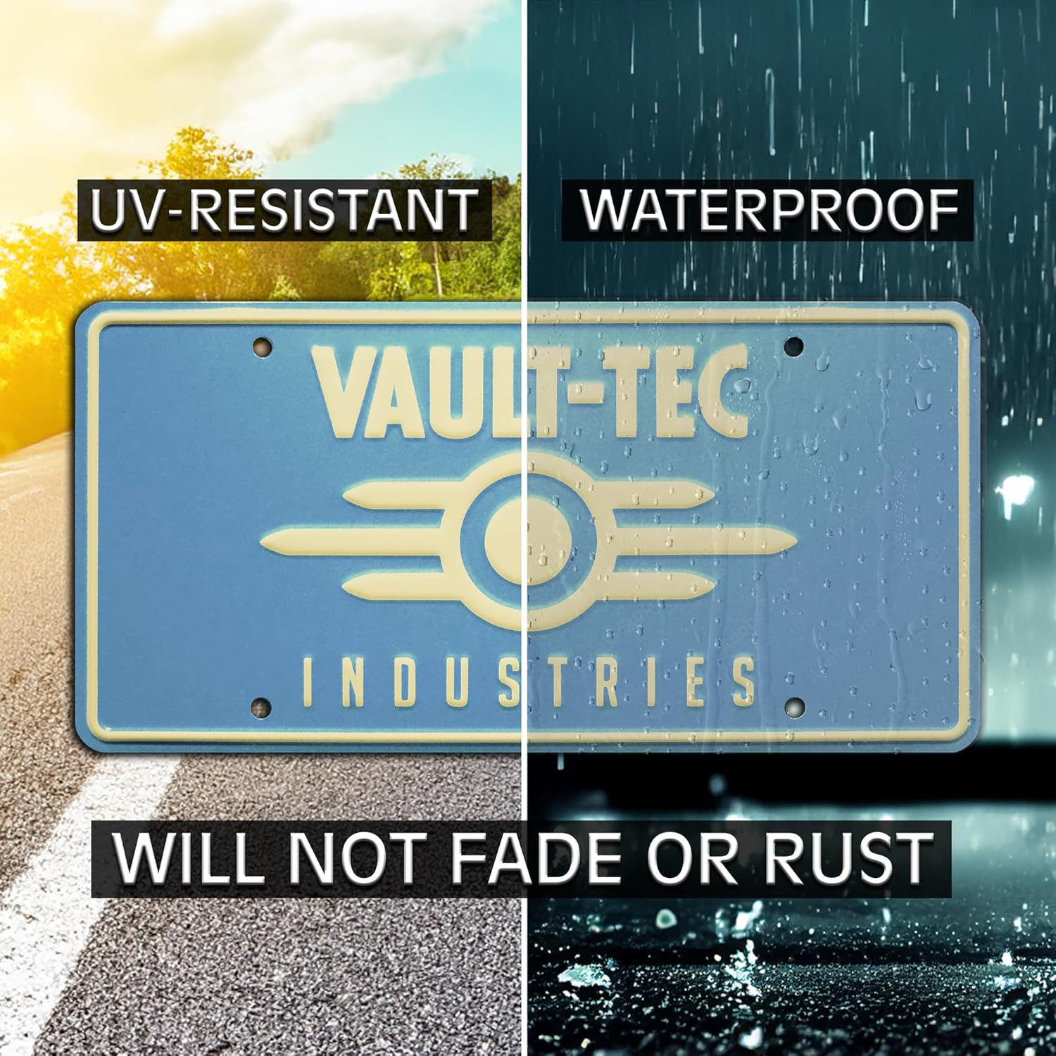 Fallout | Vault-Tec | Metal Stamped License Plate image number 1