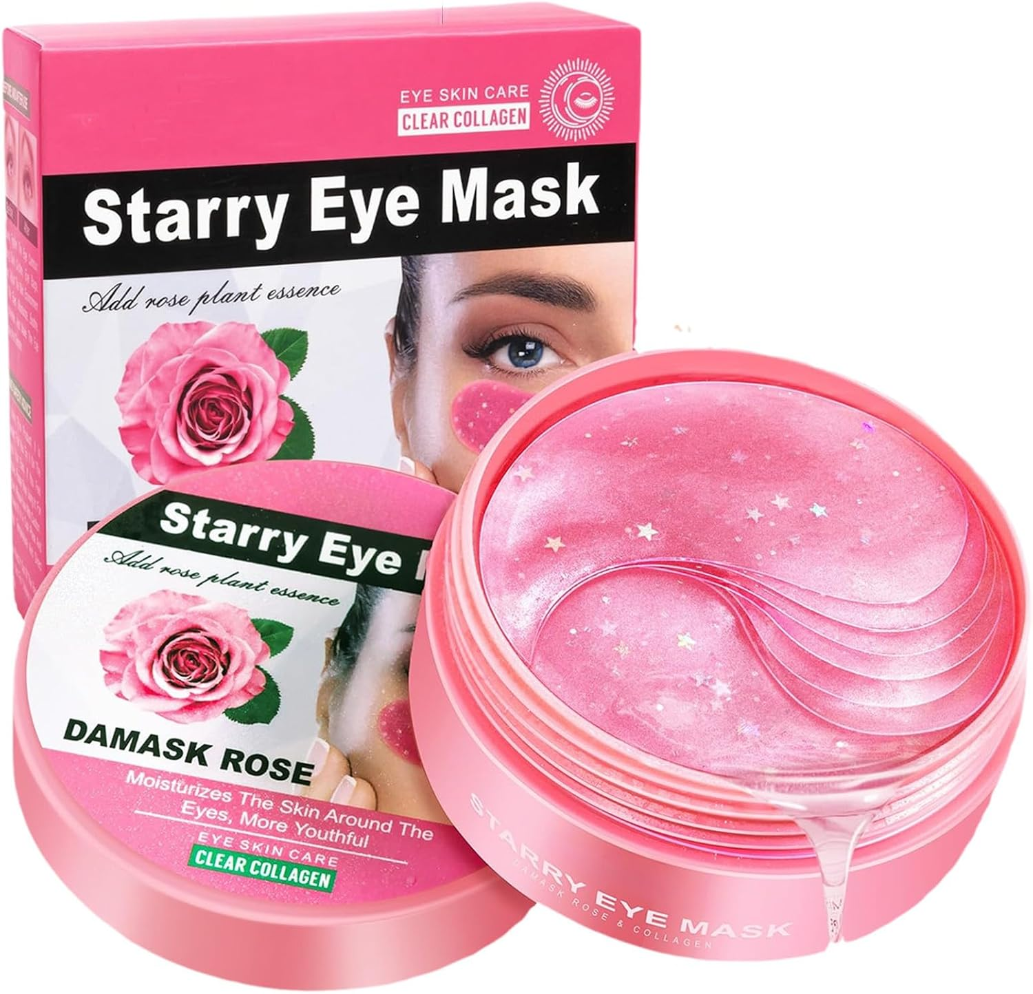 Revitalizing Rose Eye Patches 2-Pack (120 PCS) &ndash; under Eye Patches for Dark Circles & Puffiness | Eye Mask anti Wrinkles, Skin Care for Women & Men - 2, Aloe Vera image number 7