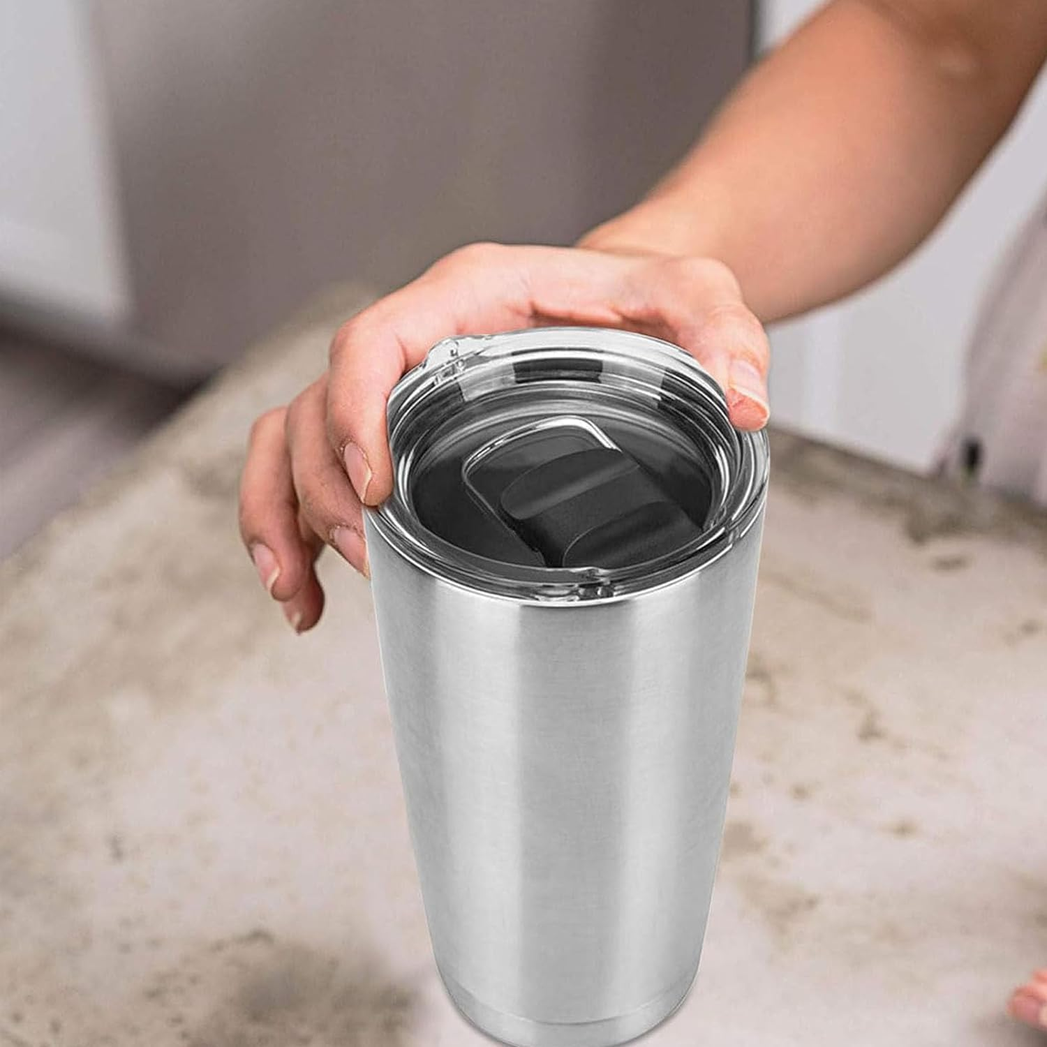 2PCS Tumbler Lids, Ladiz 20 Oz Magnetic Replacement Covers,Built Travel Mug Lid, Travel Tumbler Lids, Cup Lids image number 4