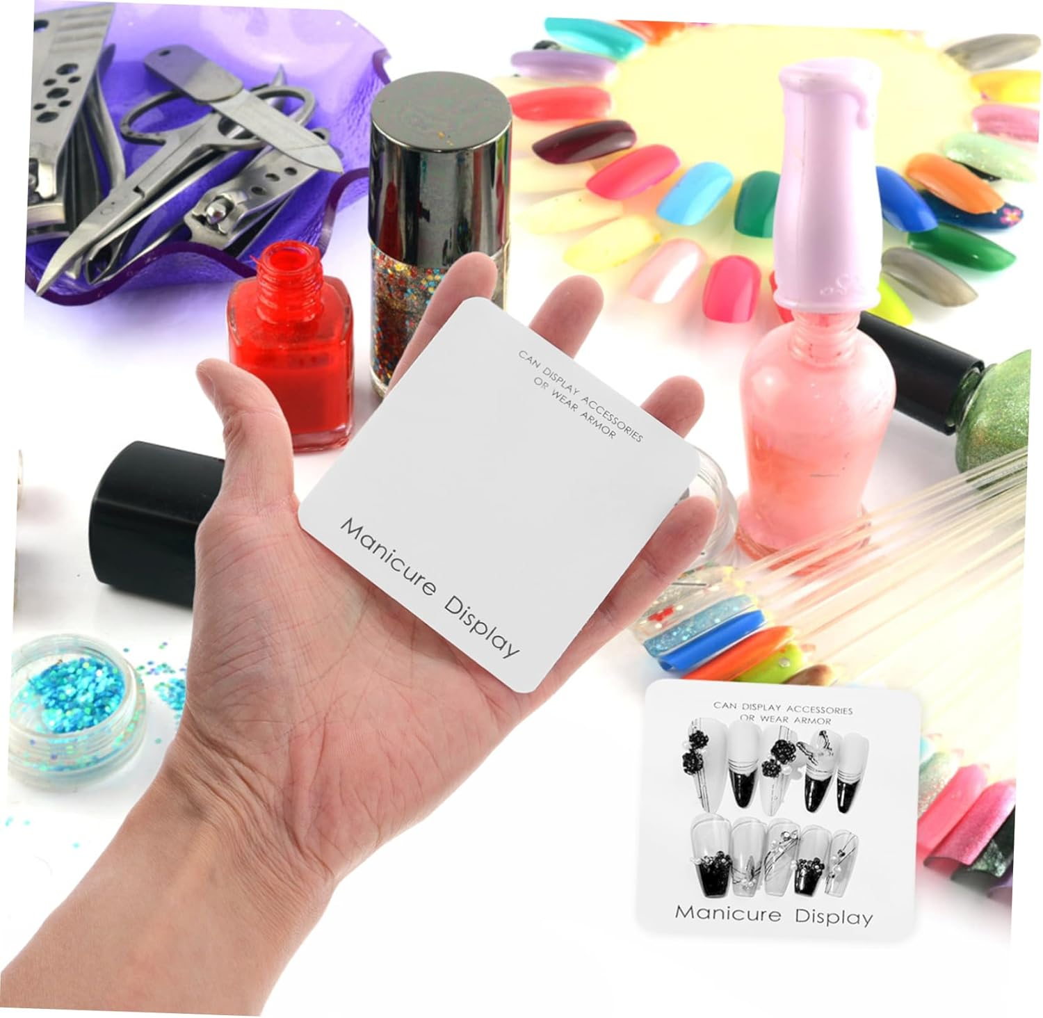 PENIKOKO 40Pcs Nail Art Display Cards for Nail Business Supplies with Random Text Suitable for Manicure Tools image number 5