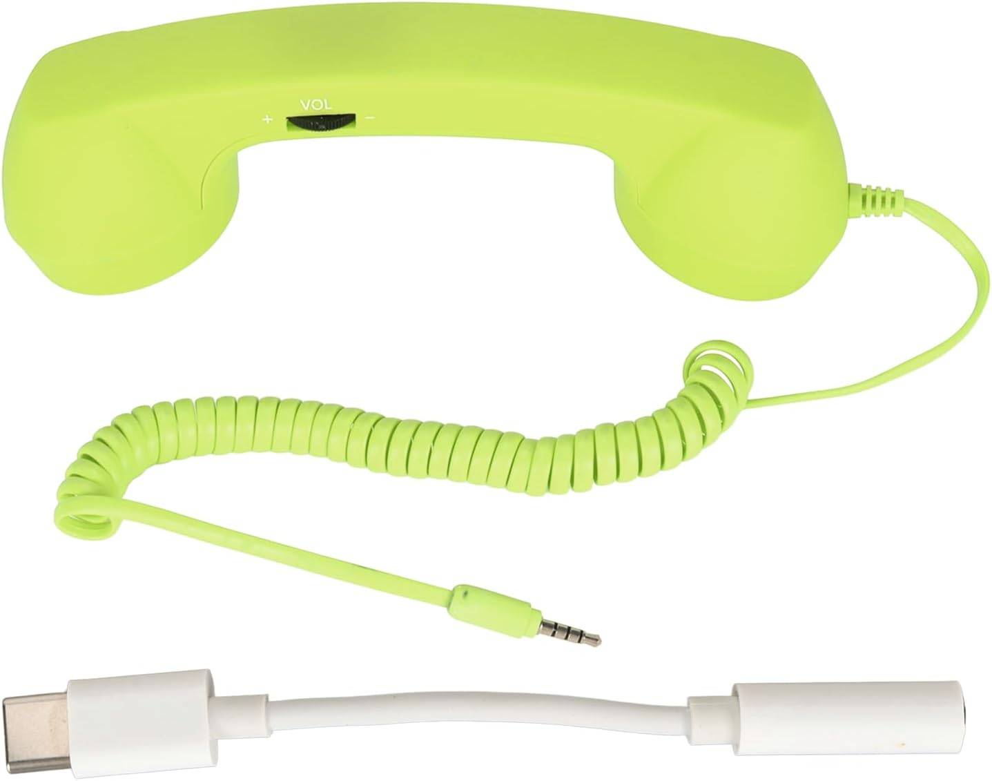 Vintage Retro Telephone Handset, Radiation Proof Cell Phone Receiver MIC Microphone for Cellphone Smartphone, 3.5 Mm Socket with USB C (Green) image number 3