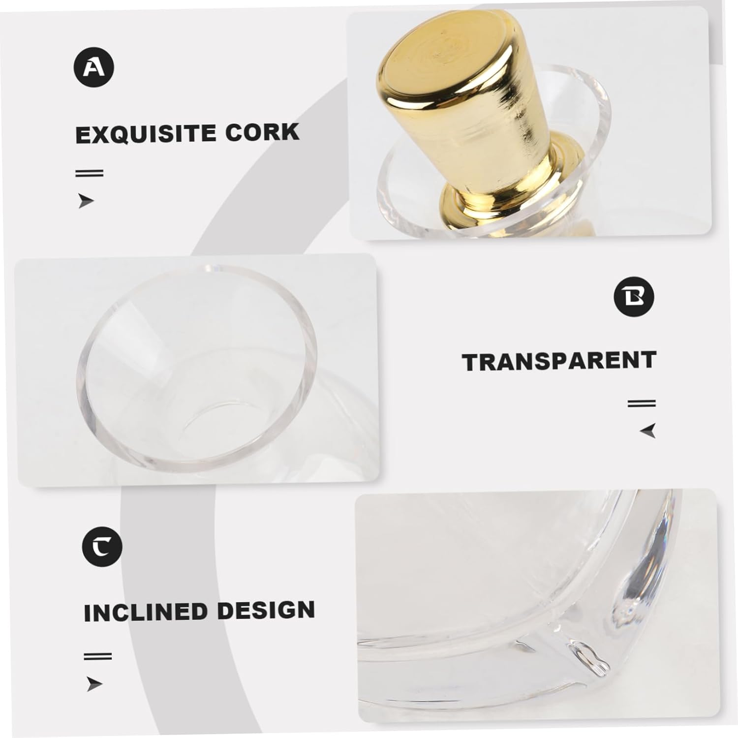 FUNOMOCYA Unique Stand Crystal Wine Flask Gold Lid Stylish Decanter for Barware for Drinkers image number 5