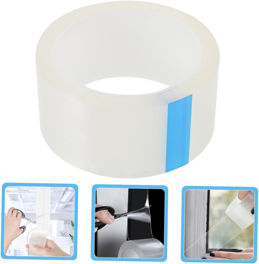 2Rolls Transparent Weather Stripping Seal Tape Wide High Adhesion Window and Door Seal for Dust Wind and Insulation image number 5