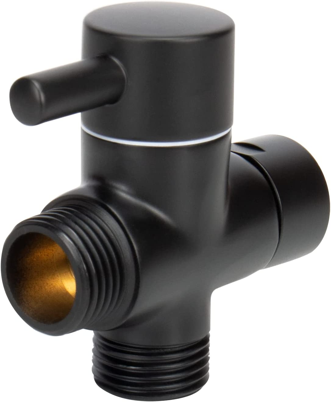 Nearmoon Solid Brass G1/2" Shower Arm All Metal Universal 3-Way Diverter Valve for Handheld and Fixed Head, Replacement Component Adapter (Matte Black) image number 3