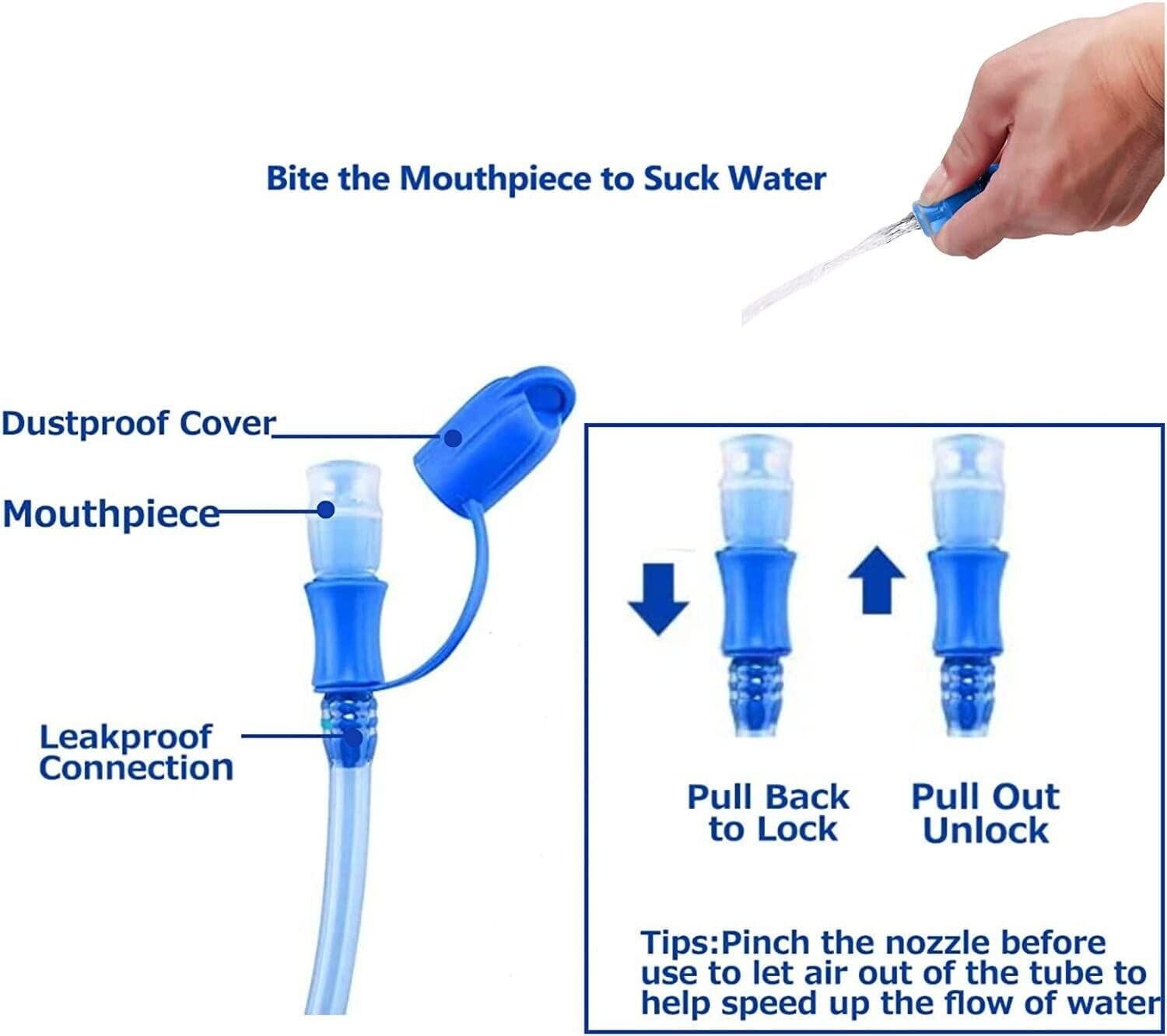 Foldable Hydration Bladder, 1L-2L-2.5L-3L Water Bladder Leakproof Water Bag Water Reservoir for Bicycling Hiking Camping Backpack image number 5