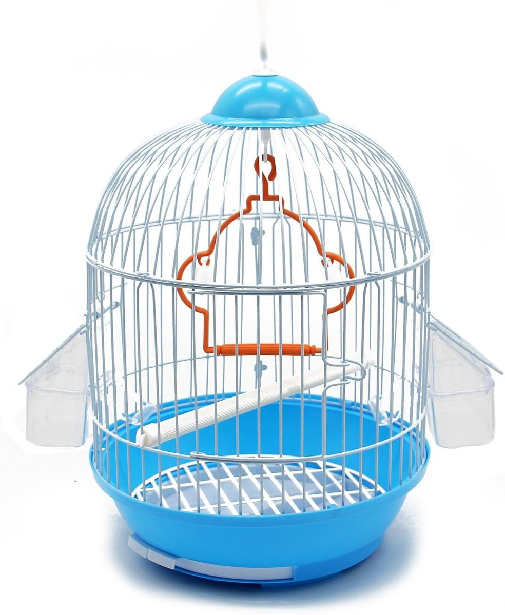 BPS Metal Bird Cage with Drinking Trough Jumping Swing Various Colours Random