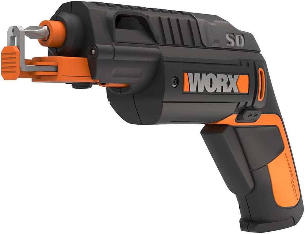 WORX WX255 Cordless Screwdriver with Automatic Bit Magazine Change & Optional Screw Holder for Fast, Effortless Screwing, 4V Screwdriver with Li-Ion Battery Includes 5 Bits & 1 Pre-Drill