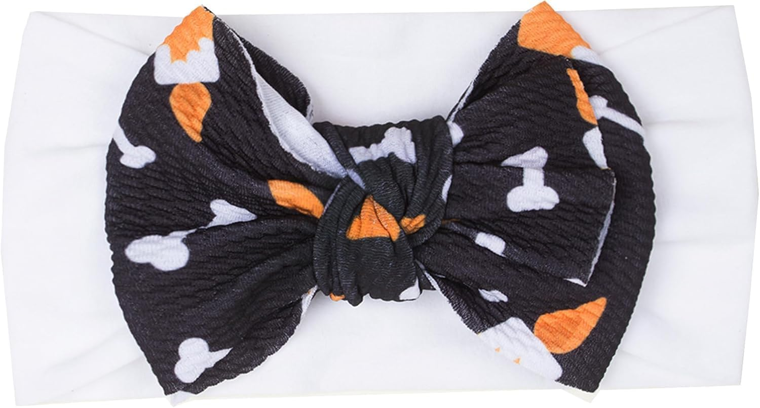 Baby Halloween Headbands, Baby Girl Pumpkin Hair Bow Ghost Bat Halloween Hairbands for Baby Girls Newborn Infant image number 1