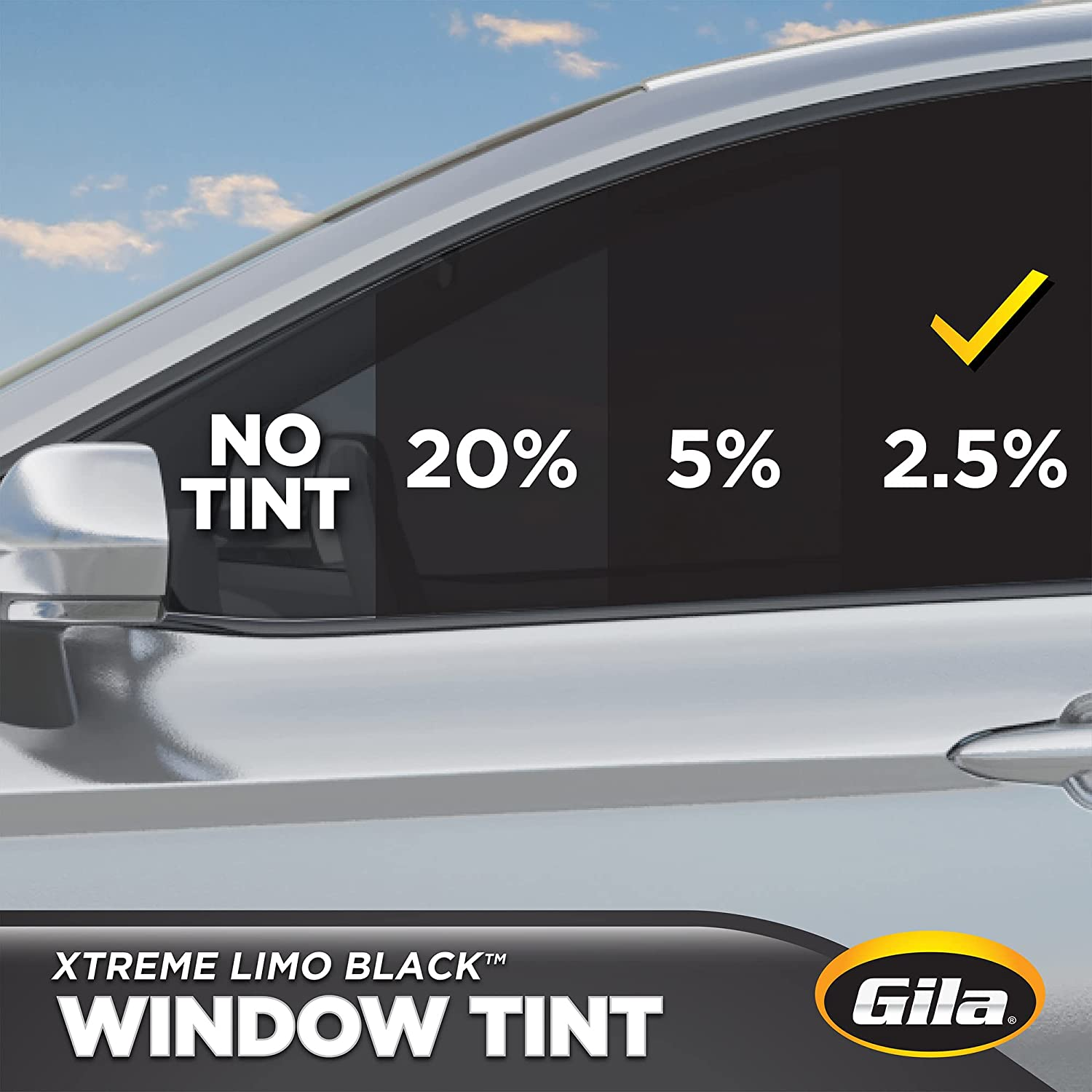 Gila XLB242 Xtreme Limo Black 2.5% VLT Automotive Window Tint DIY Glare Control UV Blocking 24In X 78In (2Ft X 6.5Ft) image number 2