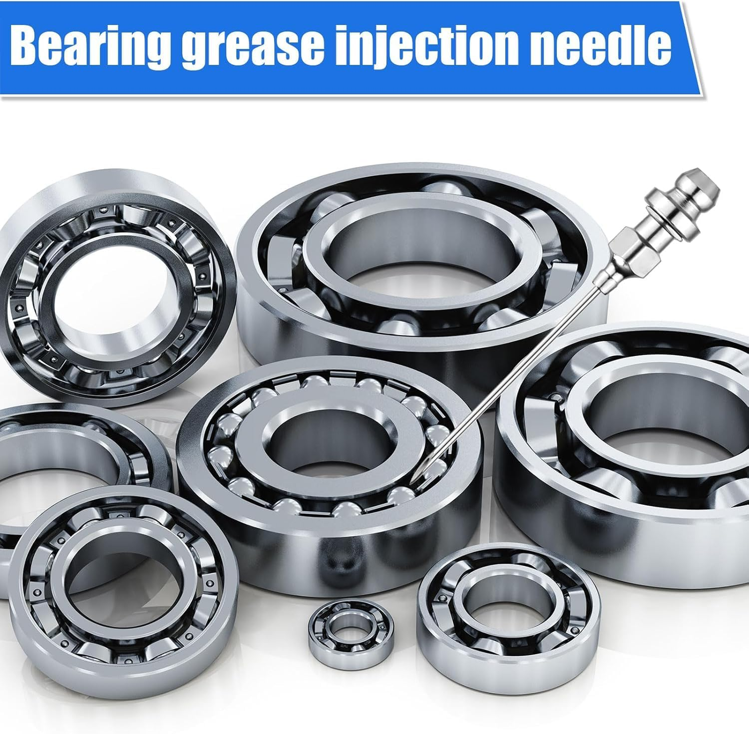 7Pcs Grease Gun Needle Tip, Bearing Grease Injector Needle Nozzle, Stainless Steel Needle Grease Dispenser Needle Nozzle for Small and Narrow Tight Spaces