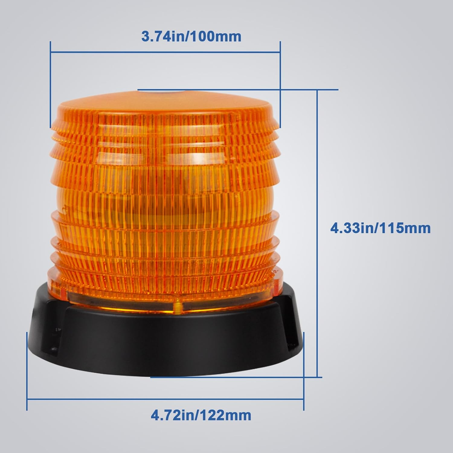 2PCS LED Warning Flash Beacon Lights, 60 LED Amber Warning Safety Flashing Strobe Lights with Magnetic and 16Ft Straight Cord for Vehicle Truck Tractor Carts UTV Car Bus,12V-24V image number 3