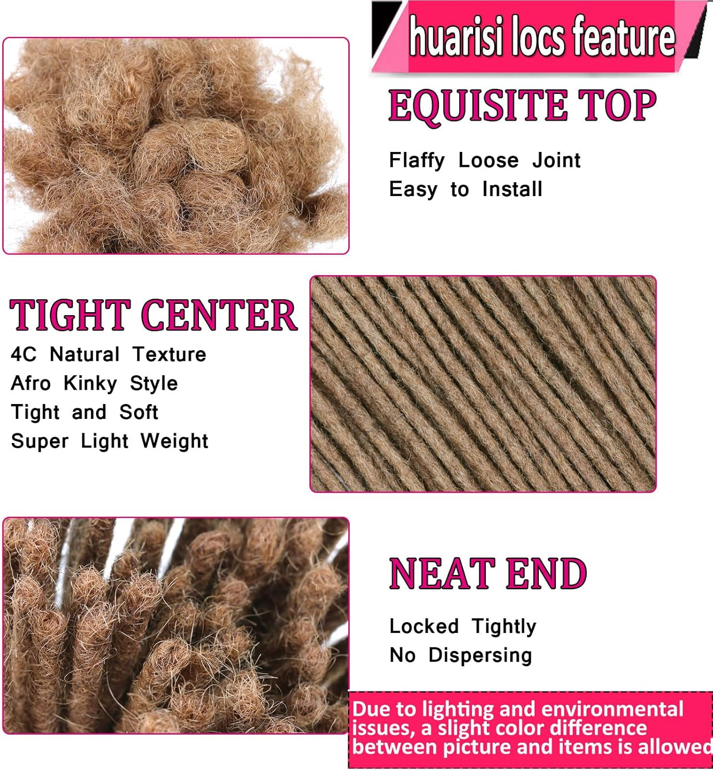 Huarisi 12 Inch Human Hair Dreadlocks Extensions for Black Women Pre-Colored Afro Kinky 10 Strands 0.4Cm Brown Real Hair Handmade Loc Extensions Permanent for Men Color 30 Will Not Fade image number 7