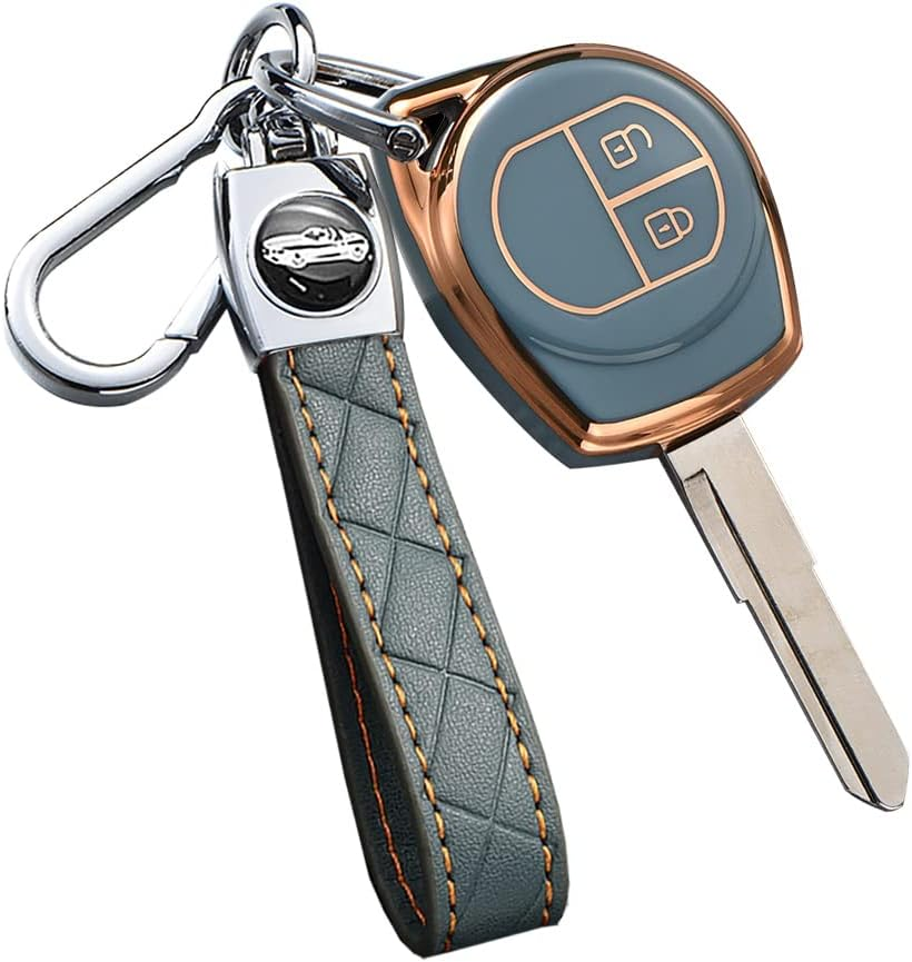 Ontto TPU Car Key Fob Cover Fit for Suzuki Amagatarai Shangyue SX4 Swift Liana Alto Igins Esteem Baleno GR Key Case Key Bag Shell Keyring Key Holder Keychain Accessories