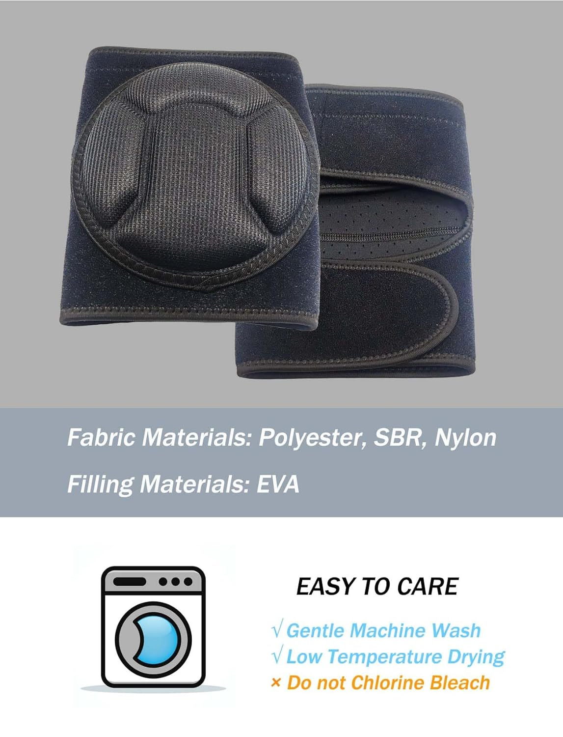 Rolxmed Knee Pads EVA Sponge Cushioned Adjustable, Collision Avoidance Brace for Sports and Kneeling Work Gardening Housework and Maintenance for Men Women (L, 2Packs) image number 4