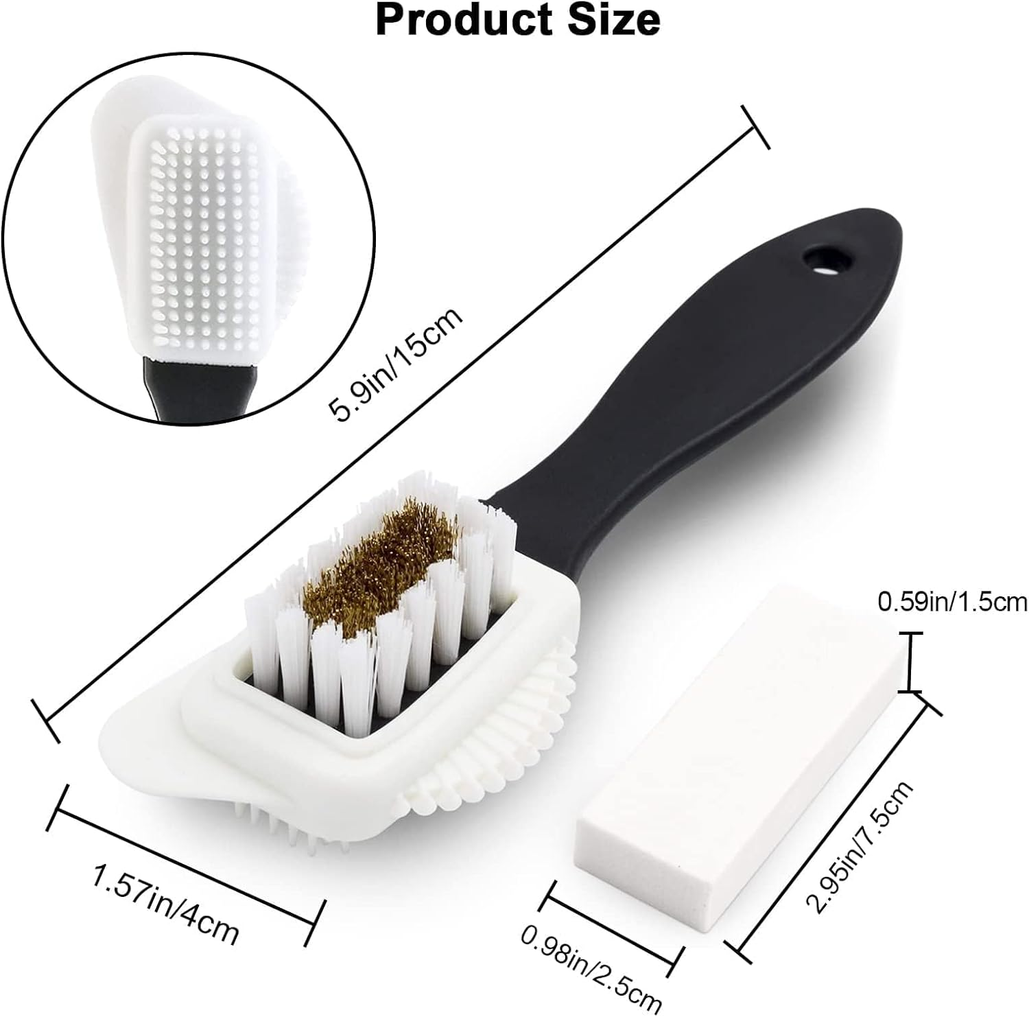 Suede Brush Kit, 4-Sided Suede Cleaning Brush with Eraser, Cleaner Brush for Boots, Furniture, Shoes, Jackets(Shoe Brushes) image number 2
