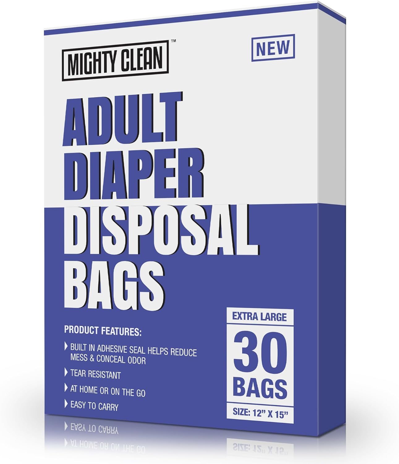 Mighty Clean Extra Large Adult Diaper Disposable Bags - 30 Bags | Leak-Proof, Odor Sealing, Tear Resistant | Discreet for Diapers, Incontinence Pads, Sanitary Product Disposal | Durable and Unscented image number 5
