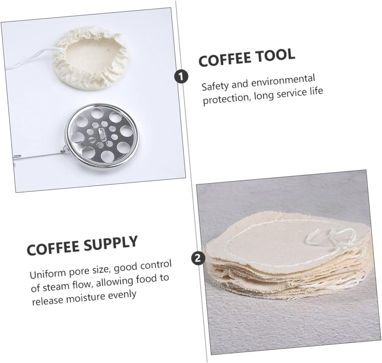 Hoement 20Pcs Cotton Coffee Pot Filter Cloth Espresso Strainer Practical Tool for Home Cafe image number 1